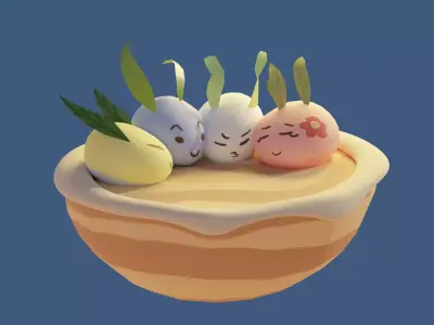 Snow Rabbit Group Hug  3D model