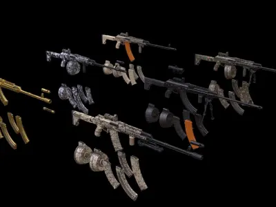 ASR-16 ak - rifle Low-poly 3D model