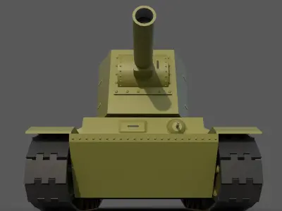 Cartoon KV-2 Low-poly 3D model