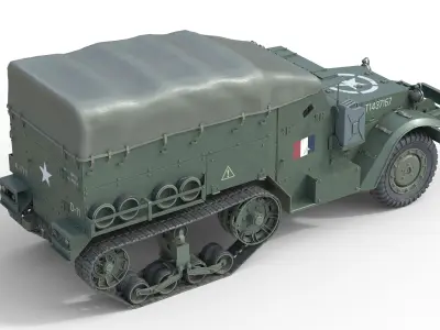 M5 Half Track Carrier   Low-poly 3D model