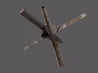 Military Anti-Tank Obstacle Low-poly 3D model