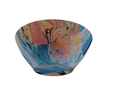 Bowl in Yellow Pattren 3D model purchase