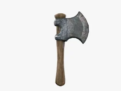 Lowpoly Weapon Troll Axe - Game Ready - Textured PBR Low-poly 3D model