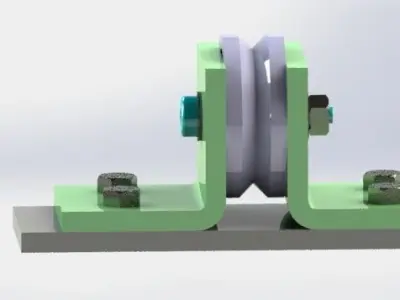 Pulley Support Low-poly 3D model
