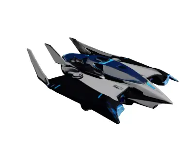 Futuristic SciFi Combat Spaceship 3D model