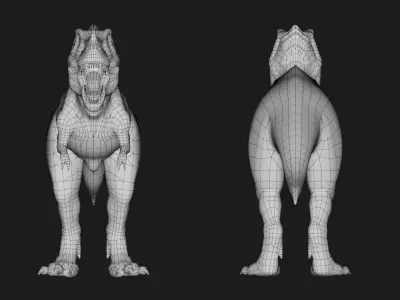 dinosaur Low-poly 3D model 6