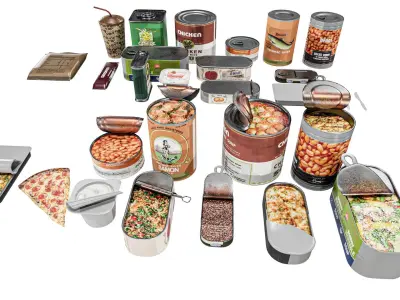 Survival Food Package Low-poly 3D model