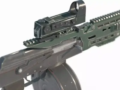 Modern weapon light machine gun 3D model