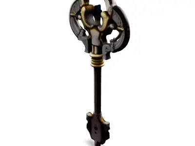 Ornate Antique Key 3D Model Low-poly 3D model purchase