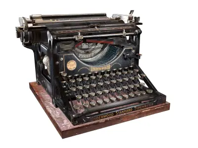 typewriter machine old 3d model 3D model