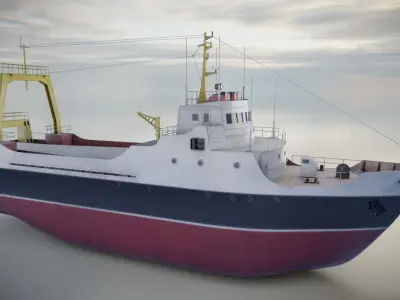 Fishing Vessel Low-poly 3D model by MinoD