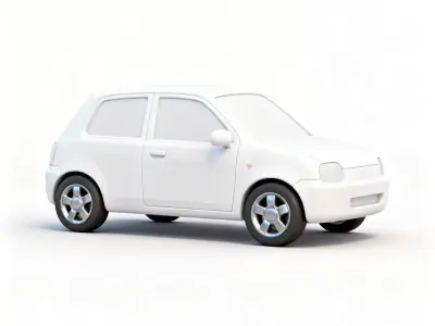 The Urban Breeze White Compact Car 3D Model Low-poly 3D model