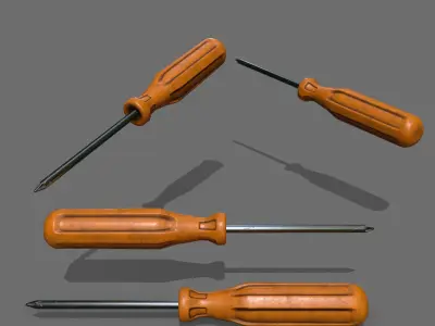 screwdriver Low-poly 3D model 32