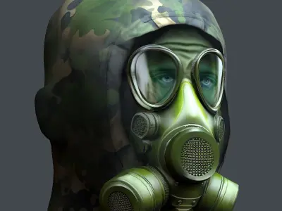 Helmet 3d model military combat Military Low-poly Low-poly 3D model 22