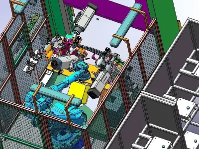 Six axis manipulator processing center 3D model