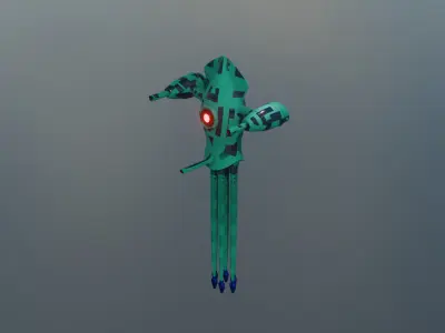 Scifi Spcae Squid Low-poly 3D model