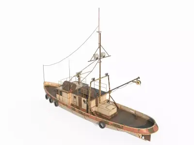 Ocean tin fishing boat 3D model