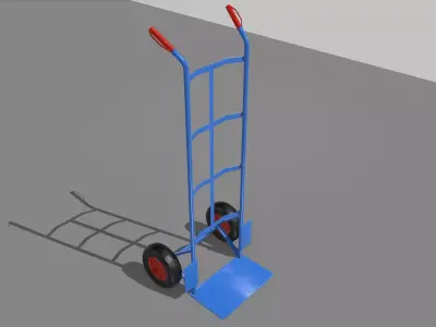 Industrial Hand Trolley 1 Low-poly 3D model