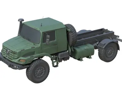 Mercedes Benz Zetros Truck Mercedes-Benz Zetros Low-poly 3D model