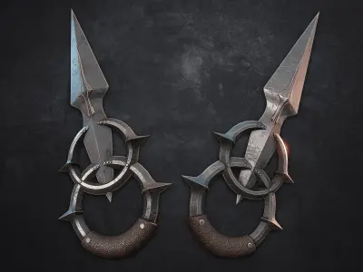 Fantasy Throwing Knife 2  Low-poly 3D model