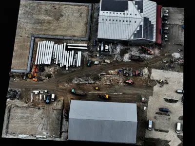 construction-site market terrain area drone scan Low-poly 3D model