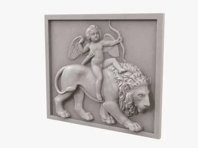 Relief Cupid on Lion 3D model
