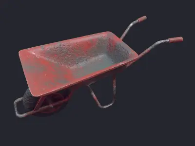 Wheel Barrow Low-poly 3D model get
