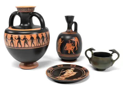 Greek pottery  Low-poly 3D model
