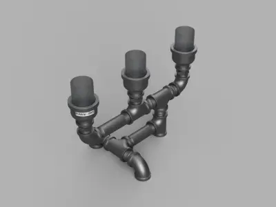 Steampunk table candle holder 3D print model