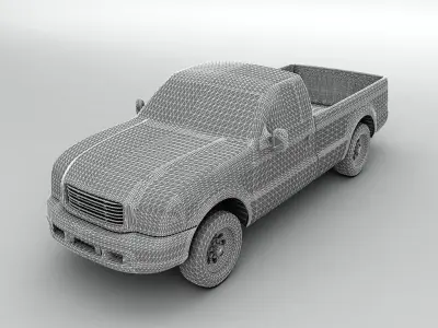 Standard Cab Pickup Truck 4x4 3D model