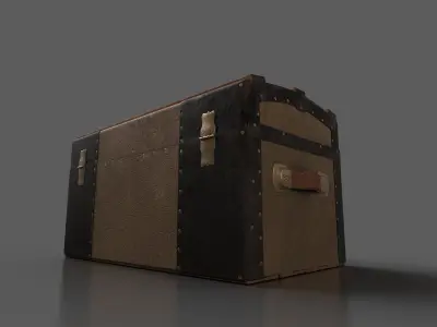 Antique Dome Top Steamer Trunk 1880s Low-poly 3D model