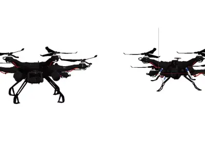 Multi rotor unmanned aerial vehicle Low-poly 3D model