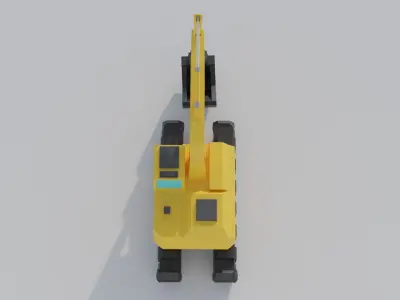 Excavator Construction Machine Game Asset Low-poly 3D model
