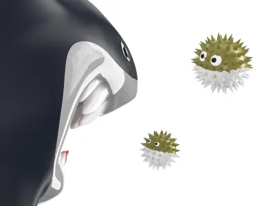 Sharks and blowfish Free 3D model