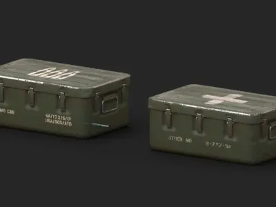 Military kits Low-poly 3D model