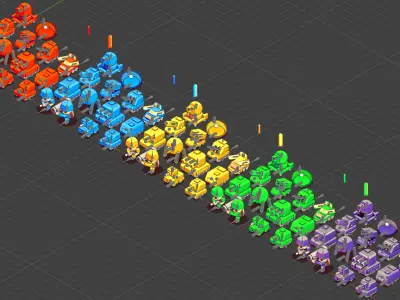 Free 3D Land Units Advance Wars Free low-poly 3D model