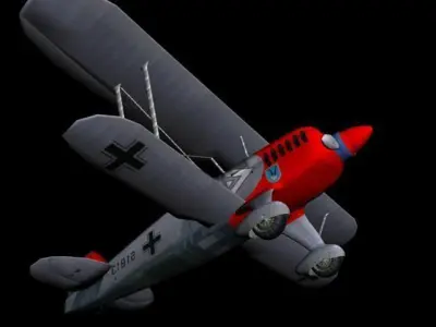 heinkel-he-51-1932 luftwaffe biplane 3D model