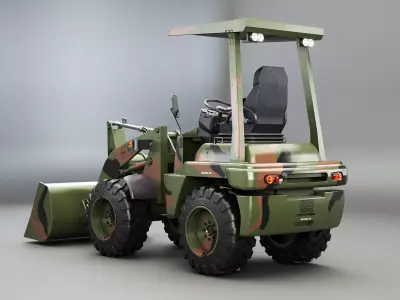 Small Military Wheeled Loader Low-poly 3D model