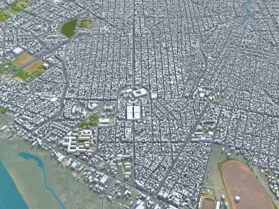 N Djamena Chad 30km AI Low-poly 3D model
