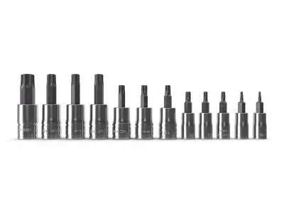SO 12pc Combination Drive TORX Bit Standard Socket Set Low-poly 3D model