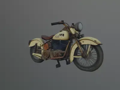 vintage abandoned motorbike 3D model