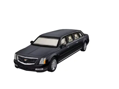 Cadillac Presidential Limousine Low Poly Luxury Limo Model Low-poly 3D model