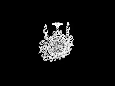 Low Poly Stylized Ancient Ritual Gong Low-poly 3D model