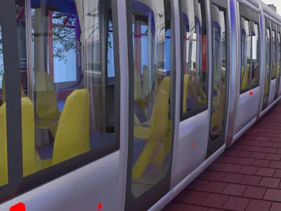 Tram and Station 4K 3D model