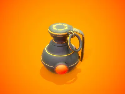 Stylized Grenade  Low-poly 3D model