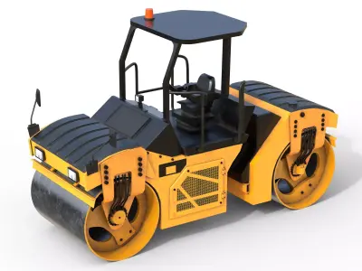 Vibratory Rollers compactor CB8 Low-poly 3D model