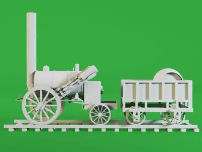 4 Locomotives- High detail 3d models Low-poly 3D model