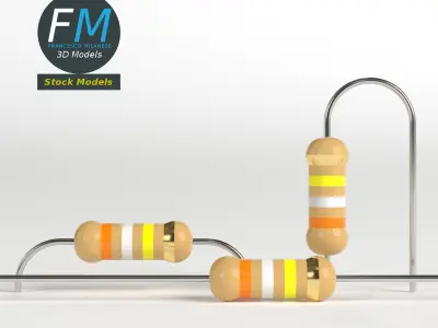 Electronic resistors 3D model