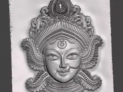 Indian god Durga kali mata maa devi amba face model 3D print model