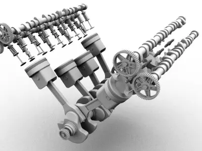 V8 engine 3D model by mjsmke from CGTrader